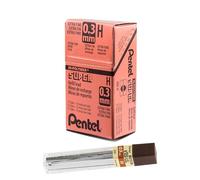 Pentel 300-H Lot de 12 Etuis de 12 mines 0,3mm H pour porte-mines