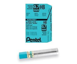 Pentel 50-H Lot de 12 Etuis de 12 mines 0,7 mm H pour porte-mines