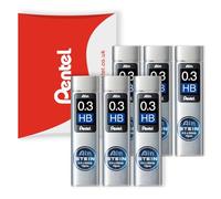 Pentel Ain Stein Lot de 6 mines de recharge pour porte-mines automatiques et mécaniques dans un emballage Pentel Pillow 0,3 mm HB Grade Lot de 6 (90 mines)