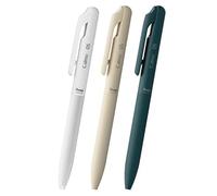Pentel AMZ-BXA105ST2 Lot de 3 stylos à bille à base d'huile, Calme Calme, 0,5 mm, blanc, beige, turquoise