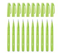 Pentel Arts Brush Sign Pen SES15C-KX, Feutre pinceau, Vert pastel, Lot de 10