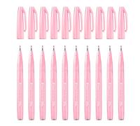 Pentel Arts Brush Sign Pen SES15C-P3X, Feutre pinceau, Rose pastel, Lot de 10