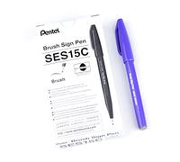 Pentel Arts Brush Sign Pen SES15C-V2X, Feutre pinceau , Indigo, Lot de 10