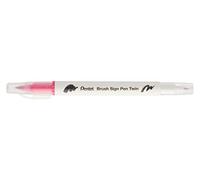 Pentel Arts Brush Sign Pen Twin SESW30C Lot de 10 feutres pinceau bi-pointe, Pointe large et fine, Acquarellable, Carmin