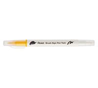 Pentel Arts Brush Sign Pen Twin SESW30C Lot de 10 feutres pinceau bi-pointe, Pointe large et fine, Acquarellable, Jaune