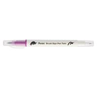 Pentel Arts Brush Sign Pen Twin SESW30C Lot de 10 feutres pinceau bi-pointe, Pointe large et fine, Acquarellable, Magenta