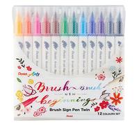 Pochette de 12 Feutres pinceau bi-pointe Pentel Brush Sign Pen Twin