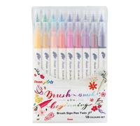Pentel Arts Brush Sign Pen Twin SESW30C Pochette de 18 feutres pinceau bi-pointe, Pointe large et fine, Acquarellable, Couleurs assorties