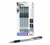 Pentel Arts Hybrid Technica KN10BP5A Lot de 5 stylos à encre gel avec pointes assorties Encre noire