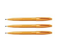 Pentel Arts Lot De 3 Stylos Feutre Sign Pen S520-Y Pointe Moyenne Ocre