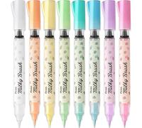 Pentel Arts Milky Brush Lot de 8 marqueurs - Encre pastel - trait fin à large