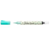 Pentel Arts Milky Brush XGFH-PDX Feutre pinceau encre gel pastel, pointe nylon, traits fins à larges, Vert menthe pastel