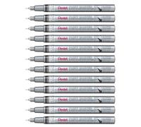 Pentel Marqueur peinture MFP10 – Pointe extra-fine, permanent, encre pigmentée – Argent, lot de 12