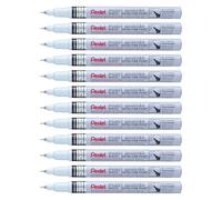 Pentel Arts Paint Marker MFP10, Marqueur peinture permanent, Pointe extra-fine, Blanc, Lot de 12