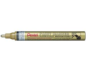 Pentel Arts Paint Marker MMP10, Marqueur peinture permanent, Pointe médium, Or, Lot de 12