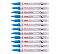 Pentel Arts Paint Marker MSP10, Marqueur peinture permanent, Pointe fine, Bleu, Lot de 12