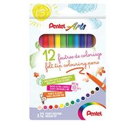12 feutres de coloriage - Pour enfant - Pointe moyenne - Lavable - Pentel Arts