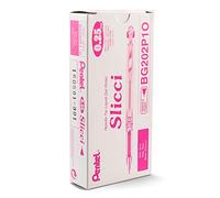 Pentel Arts Slicci 0.25 mm Extra Fine Gel Pen, Pink Ink, Box of 12 (BG202-P1)