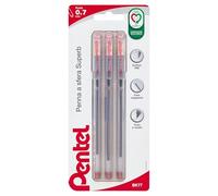 Pentel BK77 Superbe stylo à bille pointe fine 0,7 mm rouge, 3 pièces