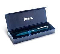 Pentel BL2007 EnerGel Roller gel haut de gamme rétractable pointe 0,7 mm corps métal Mat Turquoise - Coffret cadeau