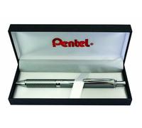 Pentel BL407P-BOX EnerGel Stylo roller à encre gel en coffret Argenté/noir Largeur du trait 0,35 mm Diamètre bille 0,7 mm