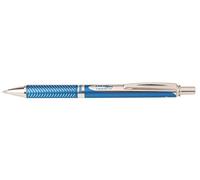 Pentel BL407S-A EnerGel Stylo roller à encre gel liquide Manche en métal Sterling Bleu mat Mine 0,35 mm Encre noire