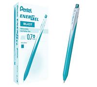 Pentel BL437 Energel Slim Rouleau à clipser 0,7 mm Turquoise 12 pièces
