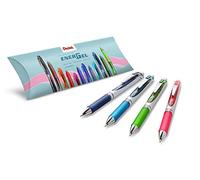 Pentel BL77 Energel XM roller gel déclencheur 0,7 mm 4 couleurs assorties (rose, bleu foncé, turquoise, vert clair)