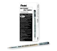 Pentel Bn15-A Lot De 12 Stylos Pour Tissus Encre Noire