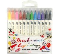 Pentel BrushSignPen Crayon à papier Twin 12er Set