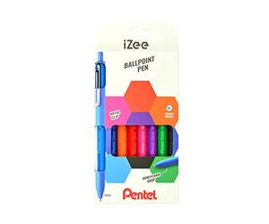 Pentel BX470-4 Stylo bille iZee Rétractable Clip métal 8 Stück 8 couleurs assorties.