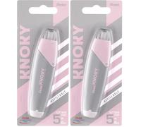 Pentel Correction tape Knoky XZTT805N-WY Ruban correcteur rétractable par bouton poussoir et rechargeable, bande 5 mm x 6 m, corps pastel gris + rose (Lot de 2)