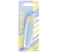 Pentel Correction tape Knoky XZTT805S-WY Ruban correcteur rétractable par bouton poussoir et rechargeable, bande 5 mm x 6 m, corps pastel bleu ciel + jaune