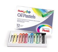 PENTEL 38606 Pastel Huile Corps Rond Enrobage Papier Non Salissant Diamètre 8mm Lot de 12 Assorties