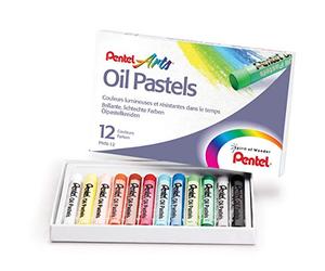 PENTEL - Craie pastelle d'huile PHN4, étui en plastique de 12 (PHN4-12)