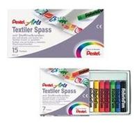 PENTEL - Craie pour tissus PTS, étui en plastique de 7 (PTS-7)couleurs: blanc, jaune, orange, rouge, vert, bleu, noir Noir G