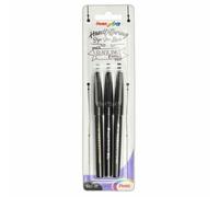 Pentel XSESP15/3 Stylo de calligraphie avec pointe pinceau flexible, carte blister avec 3 épaisseurs de trait, encre pigmentée, couleur d'écriture noire