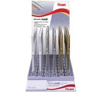 Pentel Display K118WXZ K118 Stylo roller à encre gel 3G Blanc/doré/argenté