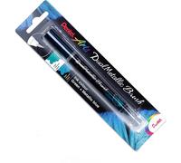 Pentel Double Métallique Pinceau Stylo Iridescent Paillettes Ink Art Dessin Fin
