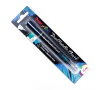 Pentel Dual Metallic Brush Pen - Blue/Metallic Green - XGFH-DCX