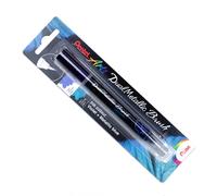 Pentel Dual Metallic Brush Pen - Purple/Metallic Blue- XGFH-DVX Purple/Metallic