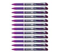 Pentel Energel BL60, Rollers encre gel pointe large 1 mm, Violet, Lot de 12