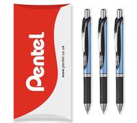 Pentel Energel BLN75 Lot de 3 stylos roller rétractables à encre gel 54 % recyclé Noir 0,5 mm
