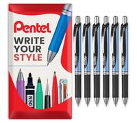Pentel Energel BLN75 Lot de 6 stylos roller à encre gel rétractable Noir 0,5 mm
