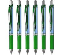 Pentel Energel BLN75 Lot de 6 stylos roller rétractables à encre gel Vert 0,5 mm