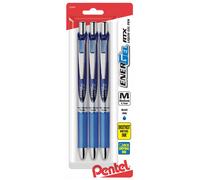 Pentel EnerGel Deluxe RTX Gel Ink Pens, 0.7 Millimeter Metal Tip, Blue Ink, 3-Pa
