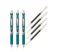 Pentel Energel Deluxe RTX Stylo à encre gel liquide de kit, Lot de 3 avec 4 recharges (Rose - 0,7 mm) turquoise