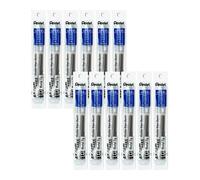 Pentel Energel Lot de 12 Recharges encre gel 1 mm Bleu
