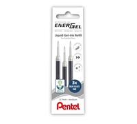 Pentel EnerGel Lot de 3 recharges pour étui de rangement Bleu/noir 0,7 mm