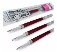 Pentel Energel Lot de 4 recharges pointe métal LR7 - BL77/BL57/BL37 Rose 0,7 mm